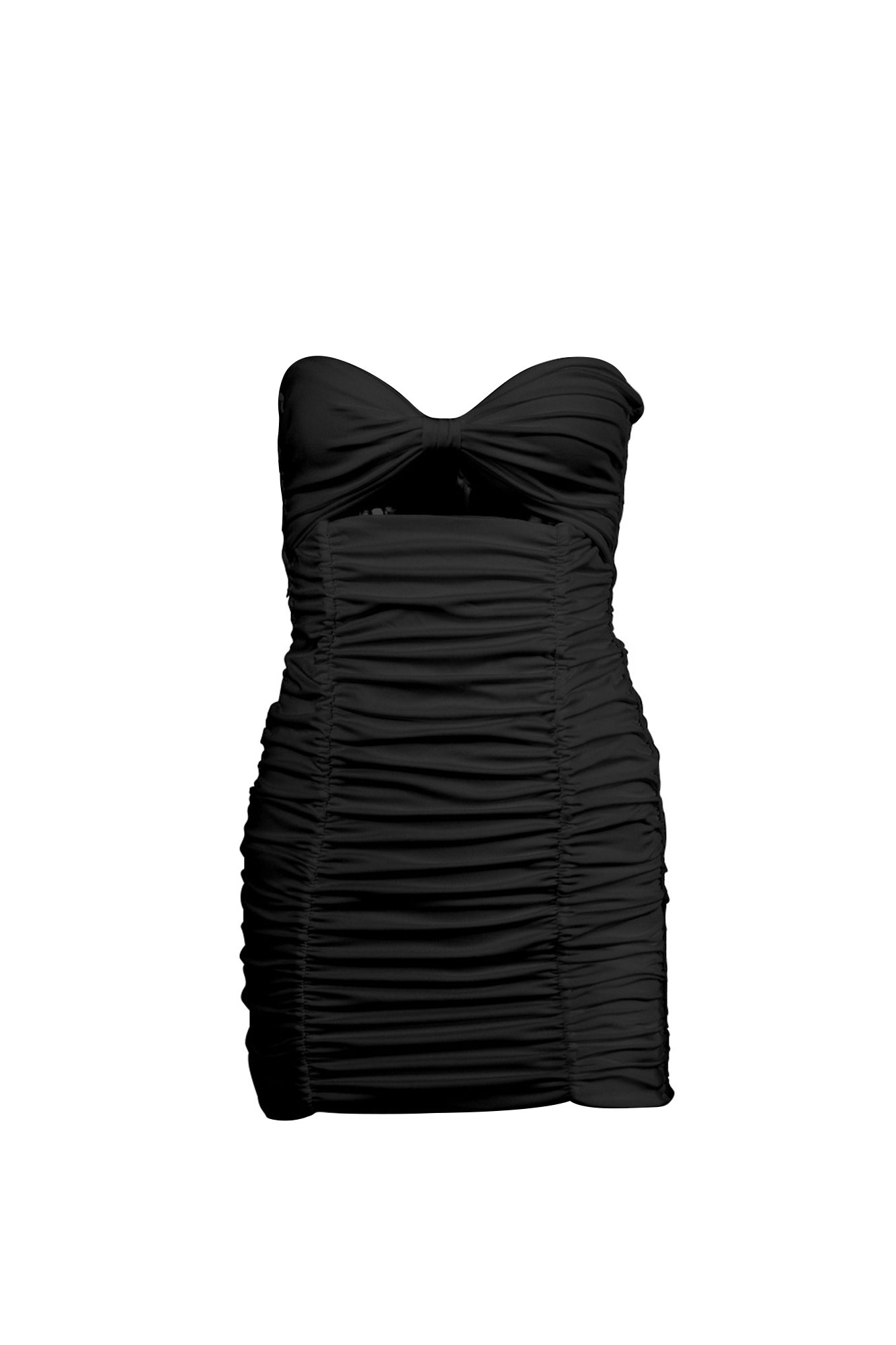 Bowknot Cut Out Pleated Mini Dress