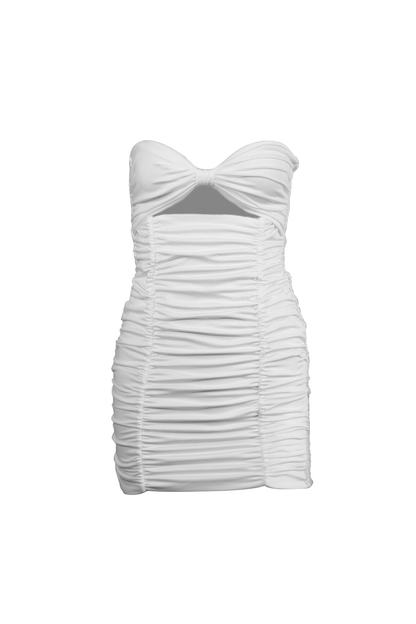 Bowknot Cut Out Pleated Mini Dress